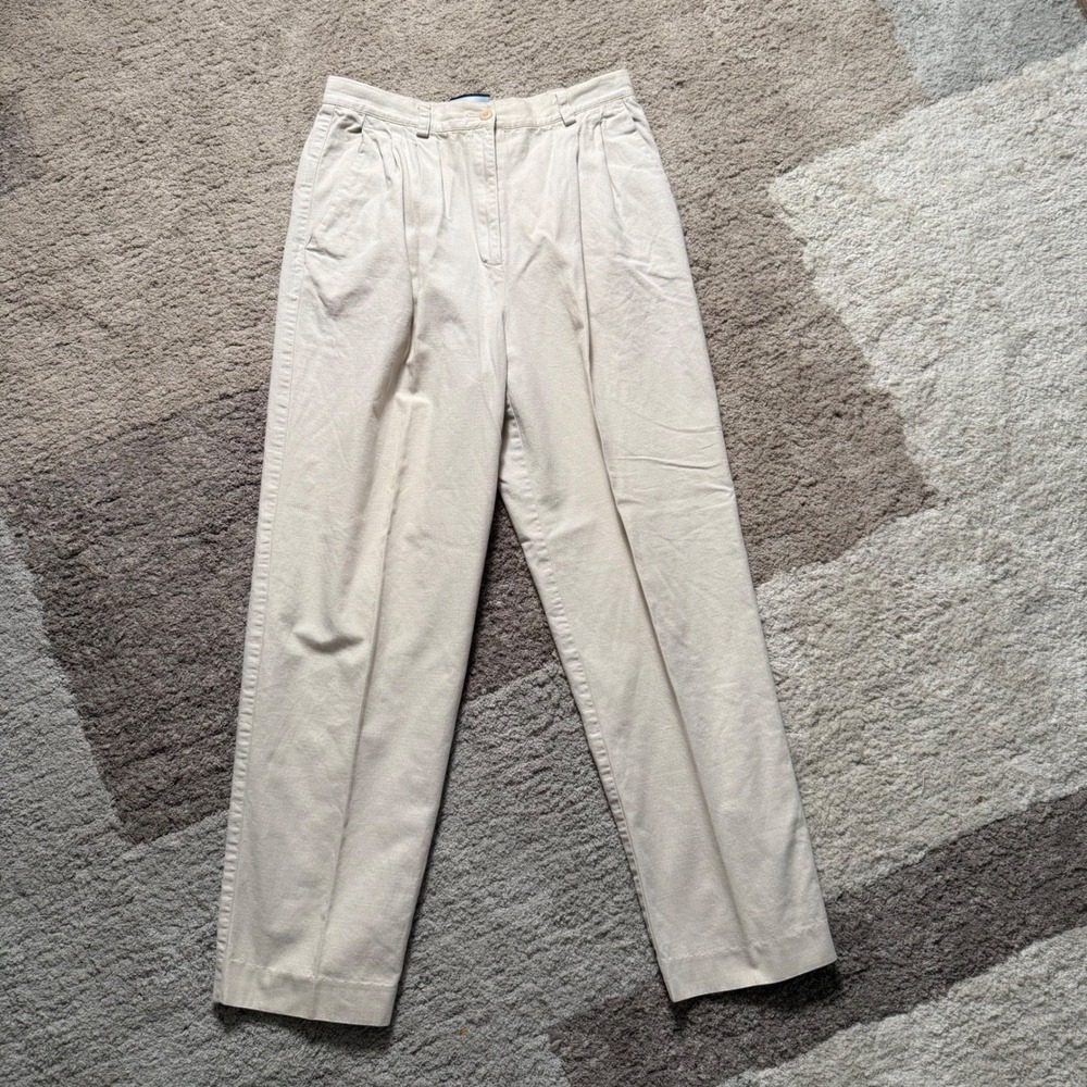 Liz Claiborne Liz Sport Kids Khaki Pleated Cotton Trousers Tan Size 12
